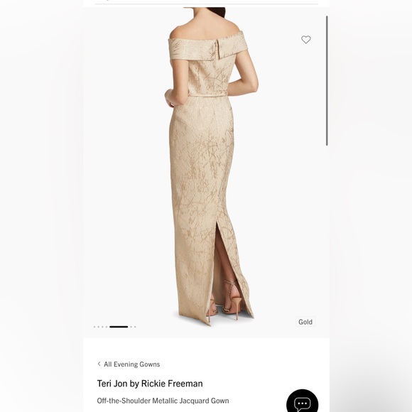 Teri Jon by Rickie Freeman

Off-the-Shoulder Metallic Jacquard Gown - Picture 2 of 4